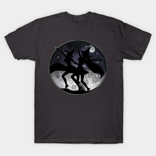 Two Witches Dancing in the Moonlight T-Shirt